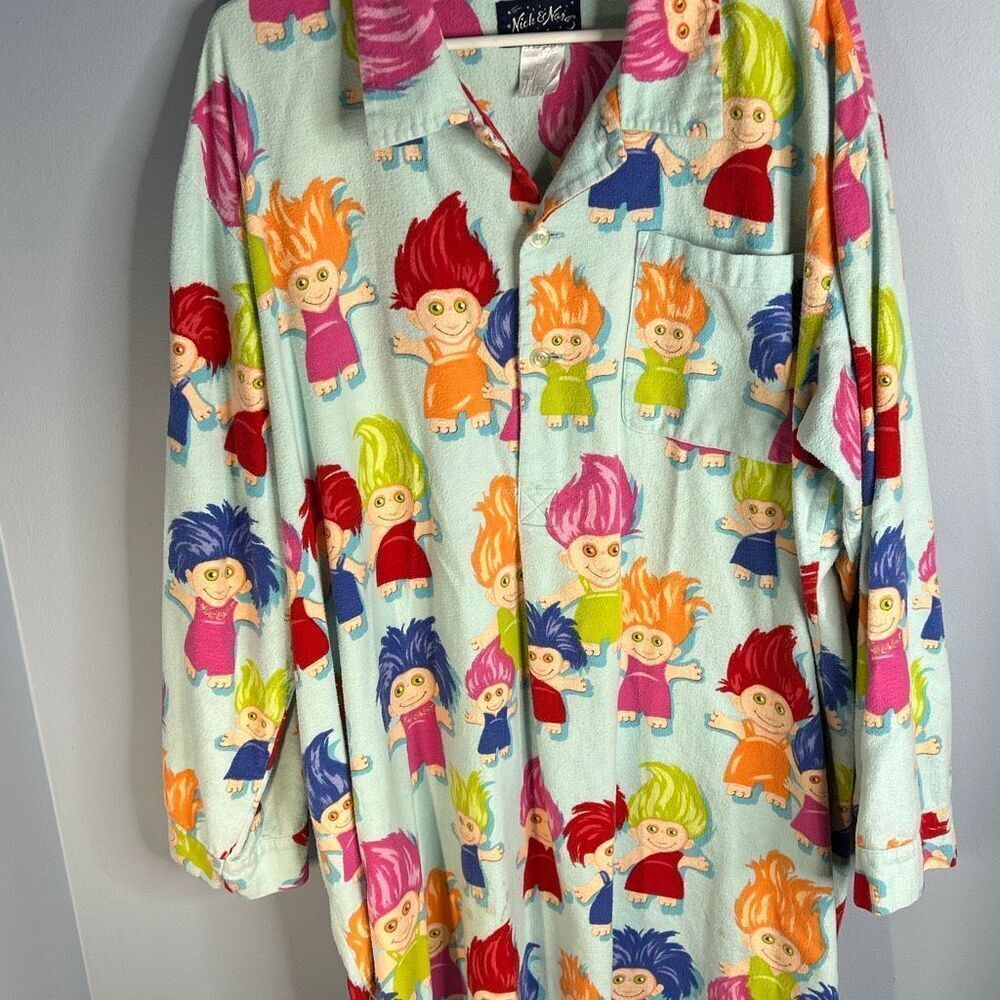 Nick & Nora Trolls Flannel Nightgown Large XL Rare